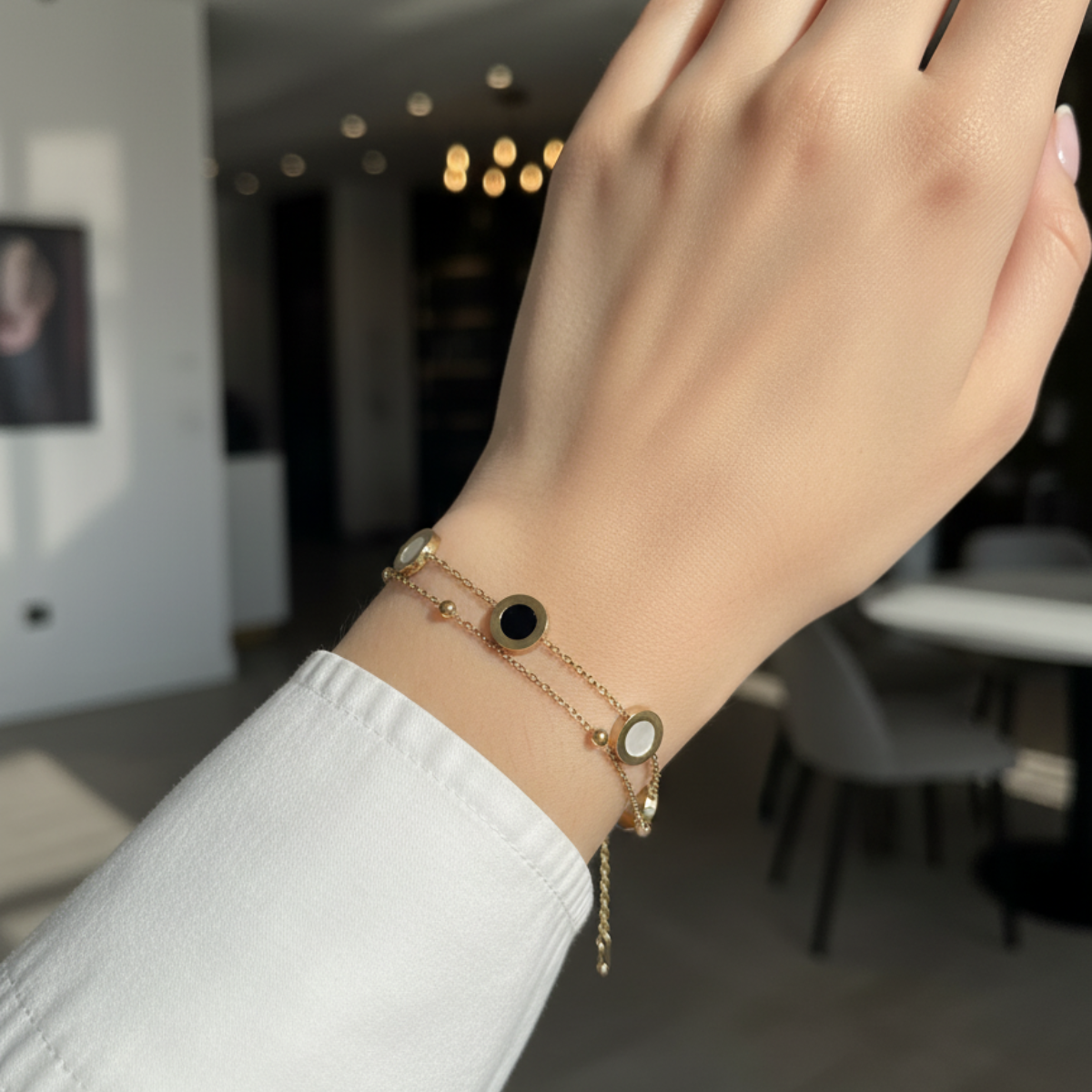 Double Chain Anti Tarnish Charm Bracelets