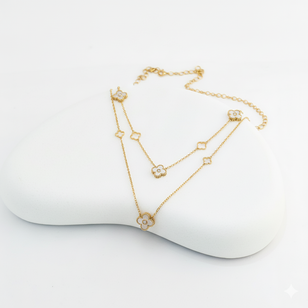 18k Gold Plated Clover Necklace