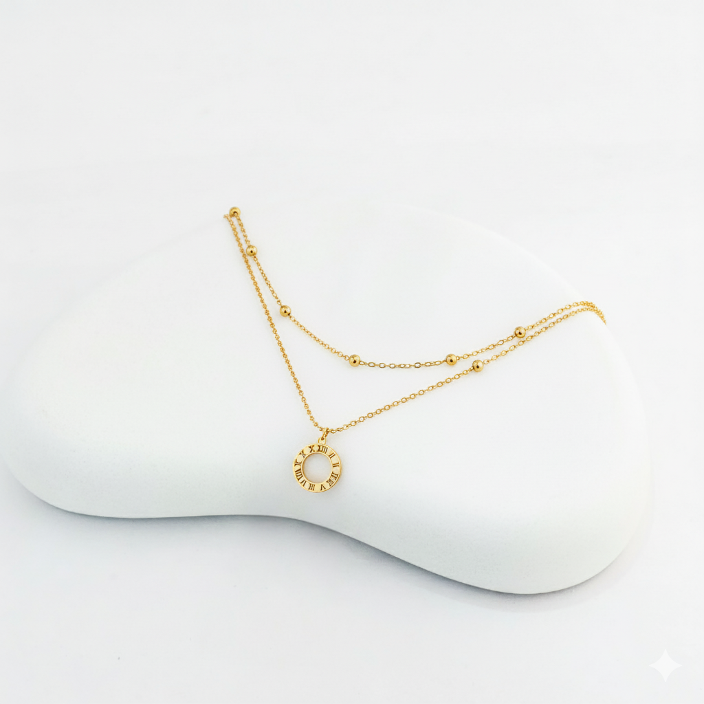 18k Gold Plated Double Chain Pendant