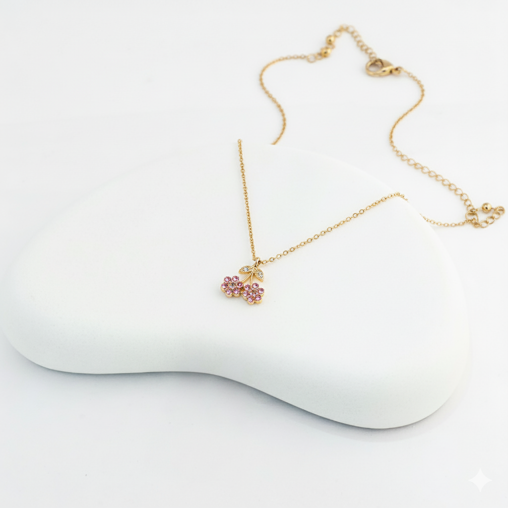 18k Gold Plated Cherry Chain Pendant