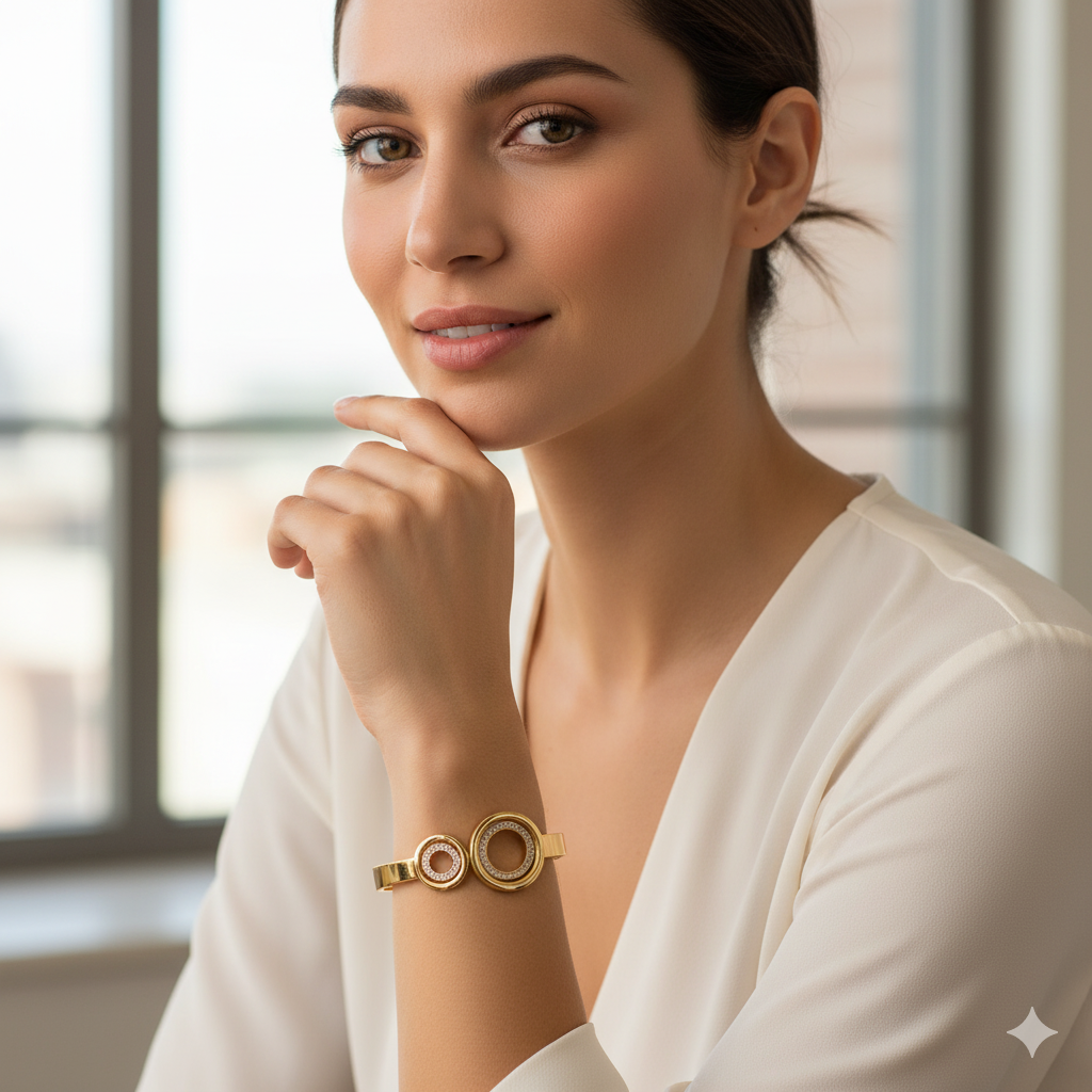 Anti Tarnish Gold Plated Cuff Bracelet