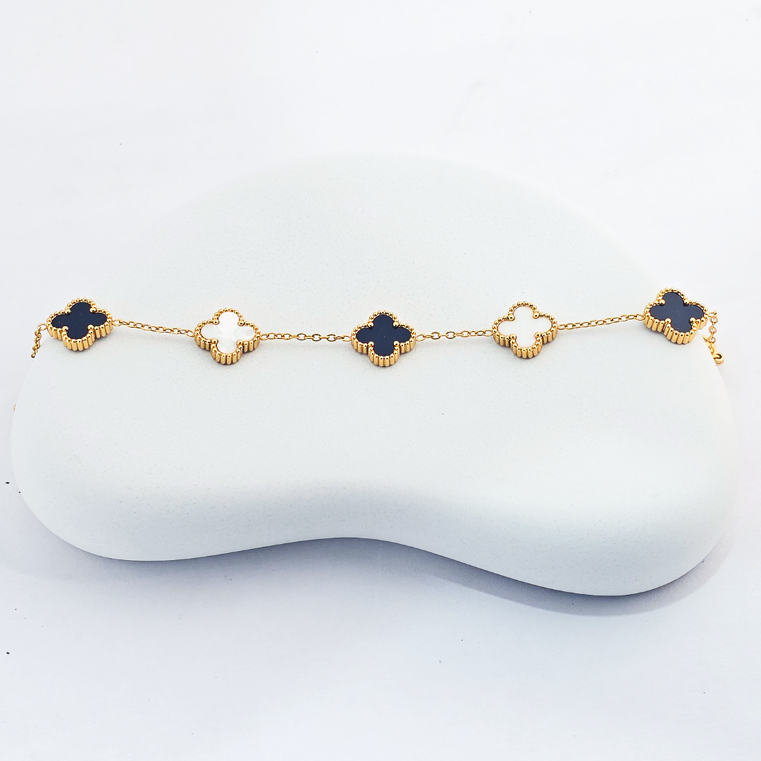 Black and White Clover Bracelets
