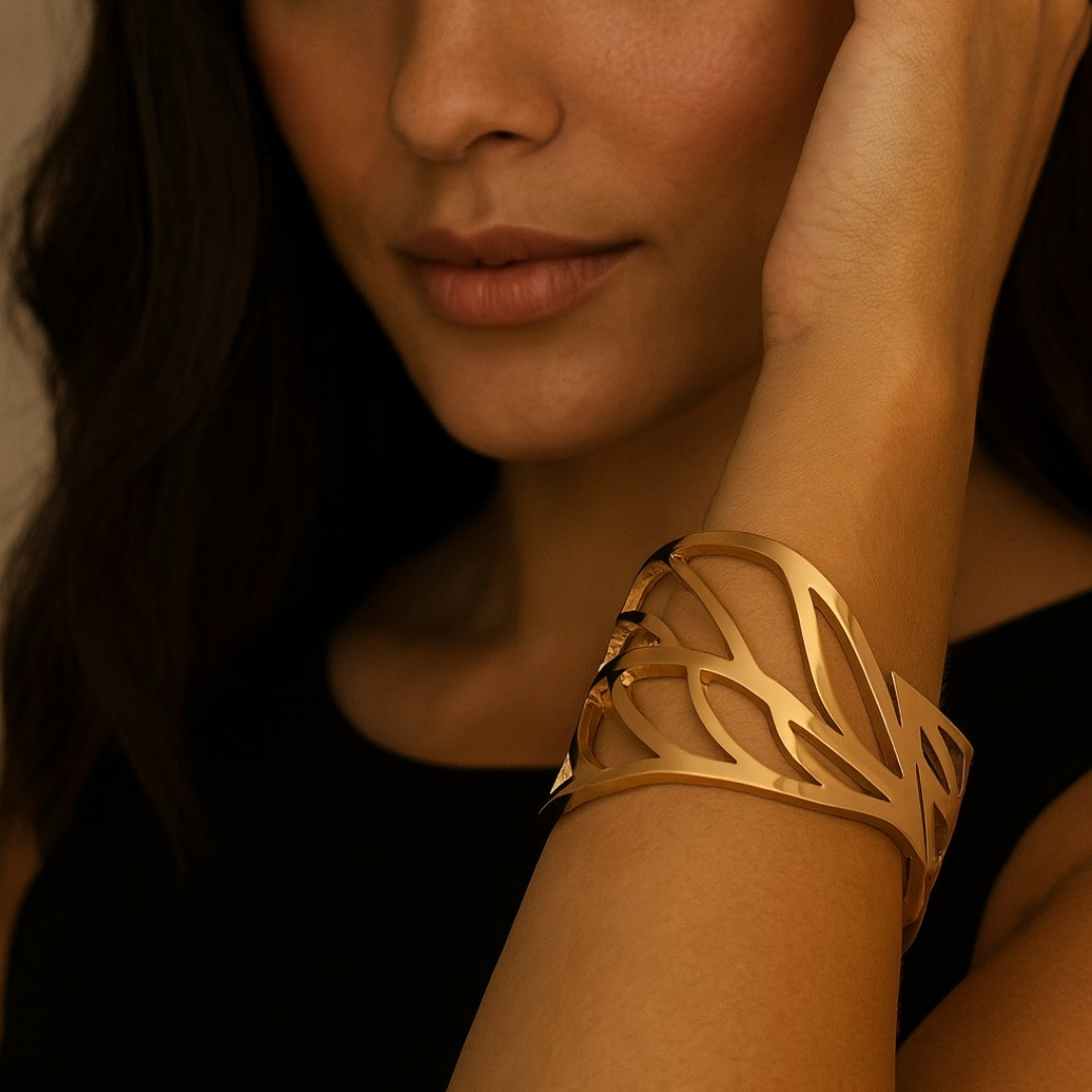 Leaf Anti-tarnish Cuff Bracelet
