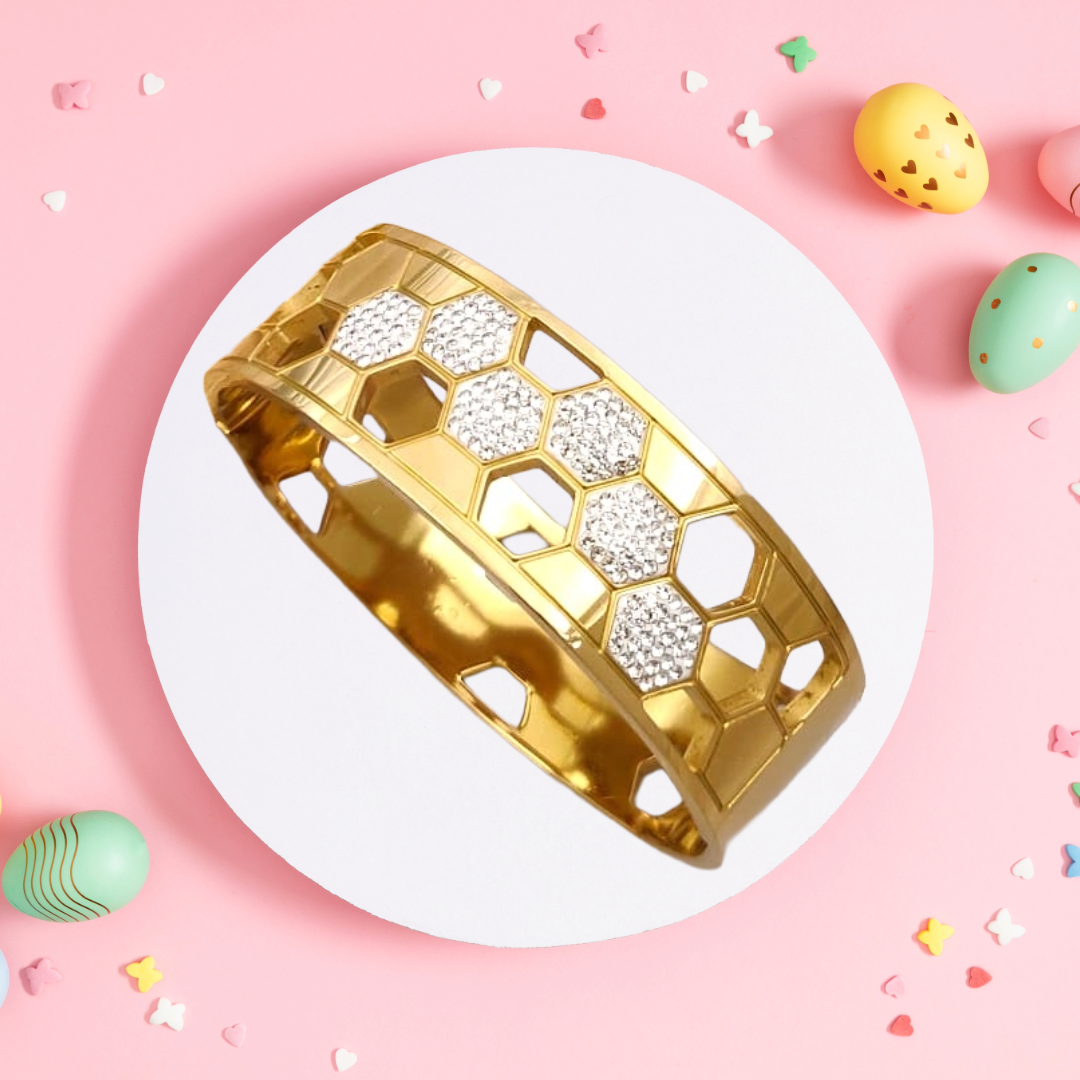 Anti Tarnish Gold Plated Cuff Bracelet