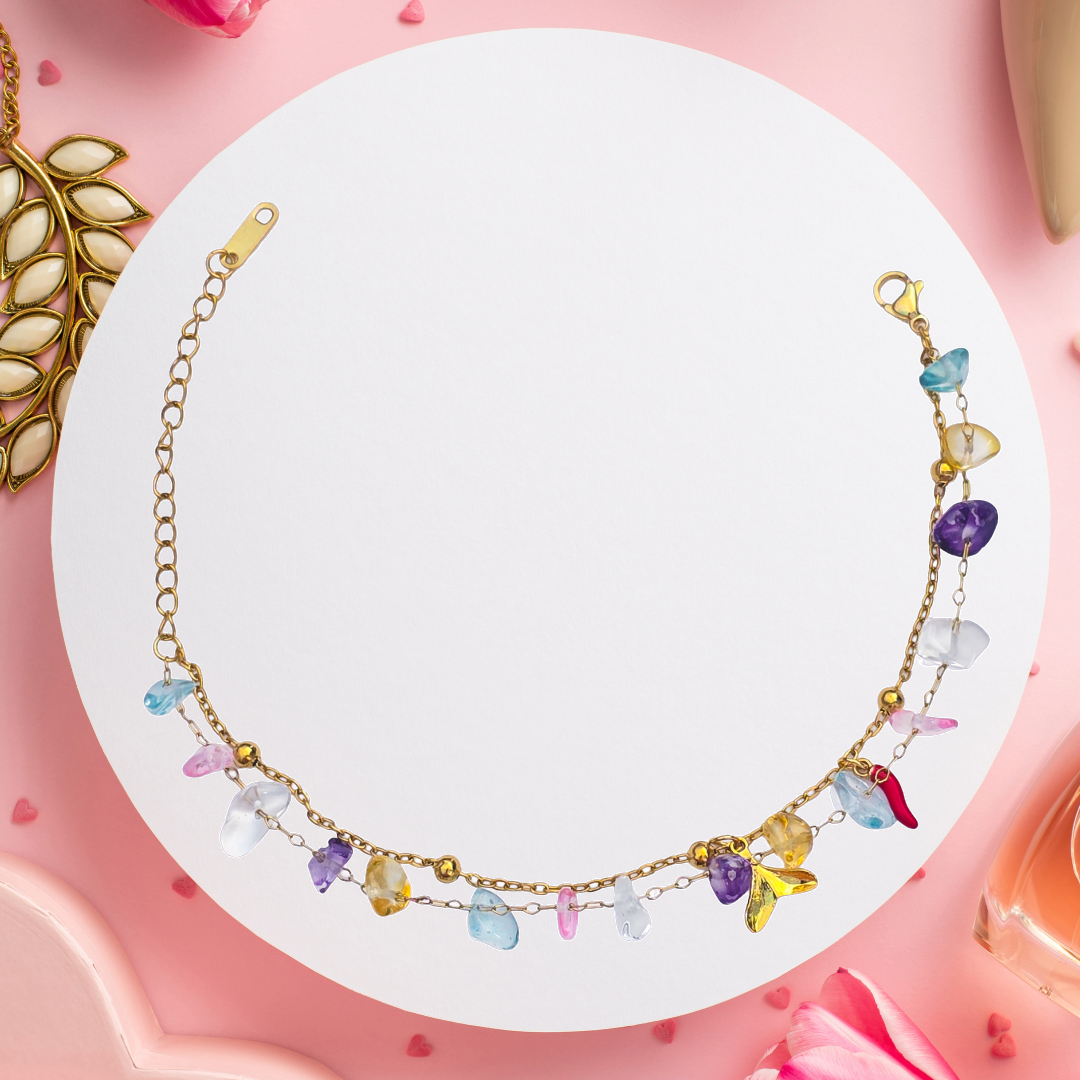 Double Chain Anti Tarnish Charm Bracelets