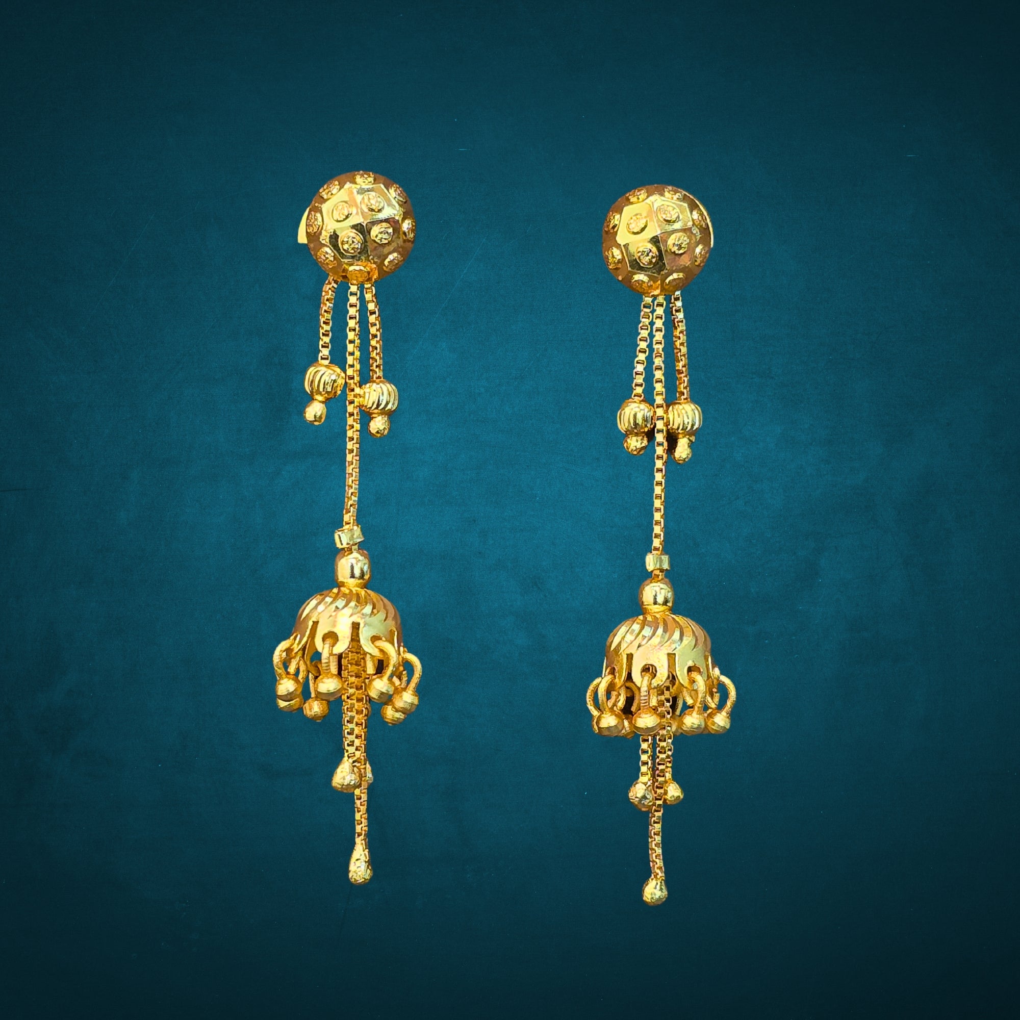 Micro Gold Plated Brass Latkan Drop Earrings