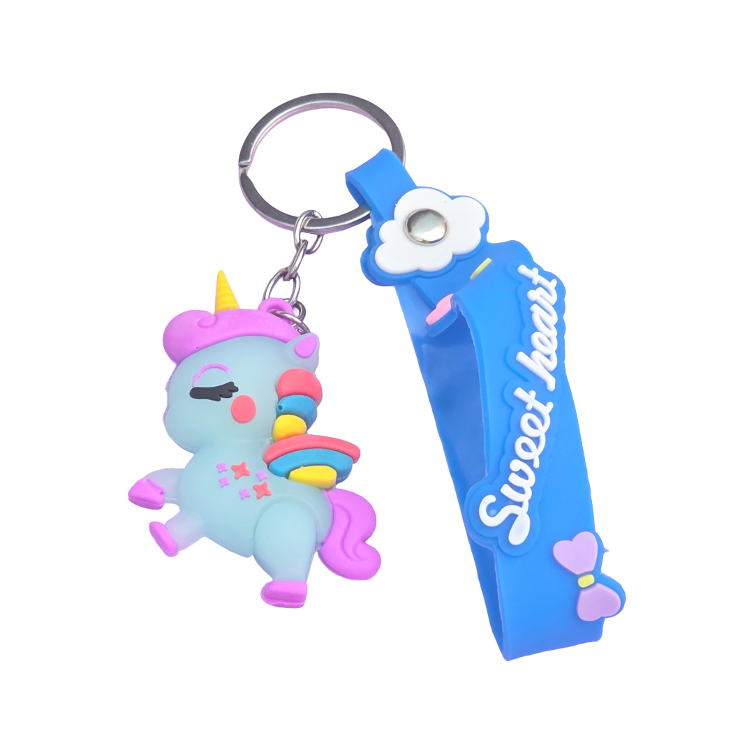 Blue Unicorn Keychain
