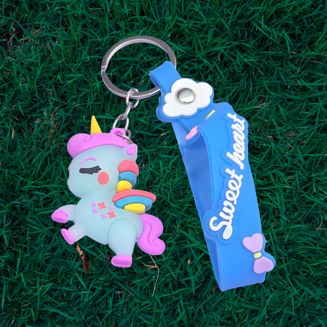 Blue Unicorn Keychain