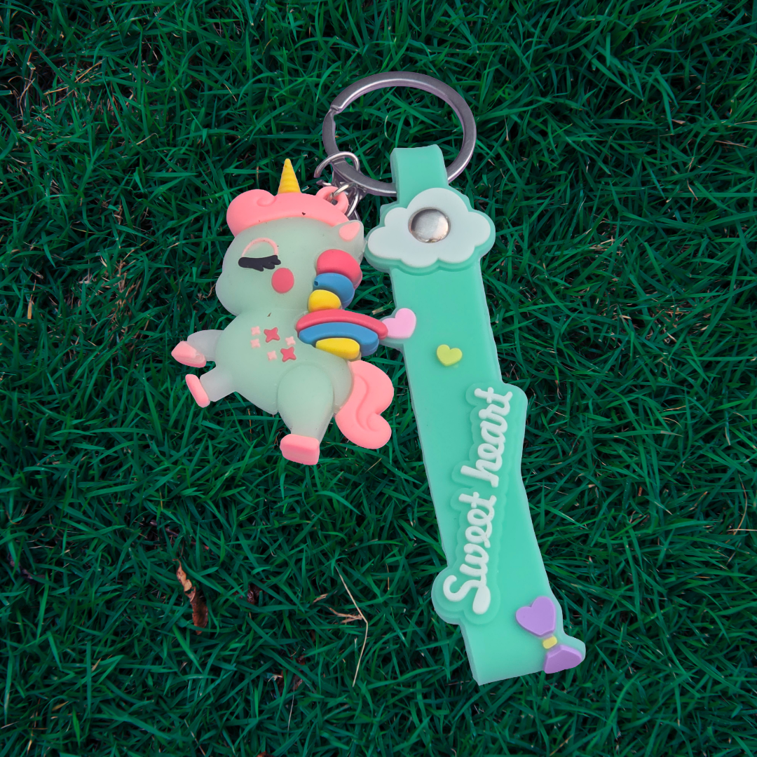 Green Unicorn Keychain