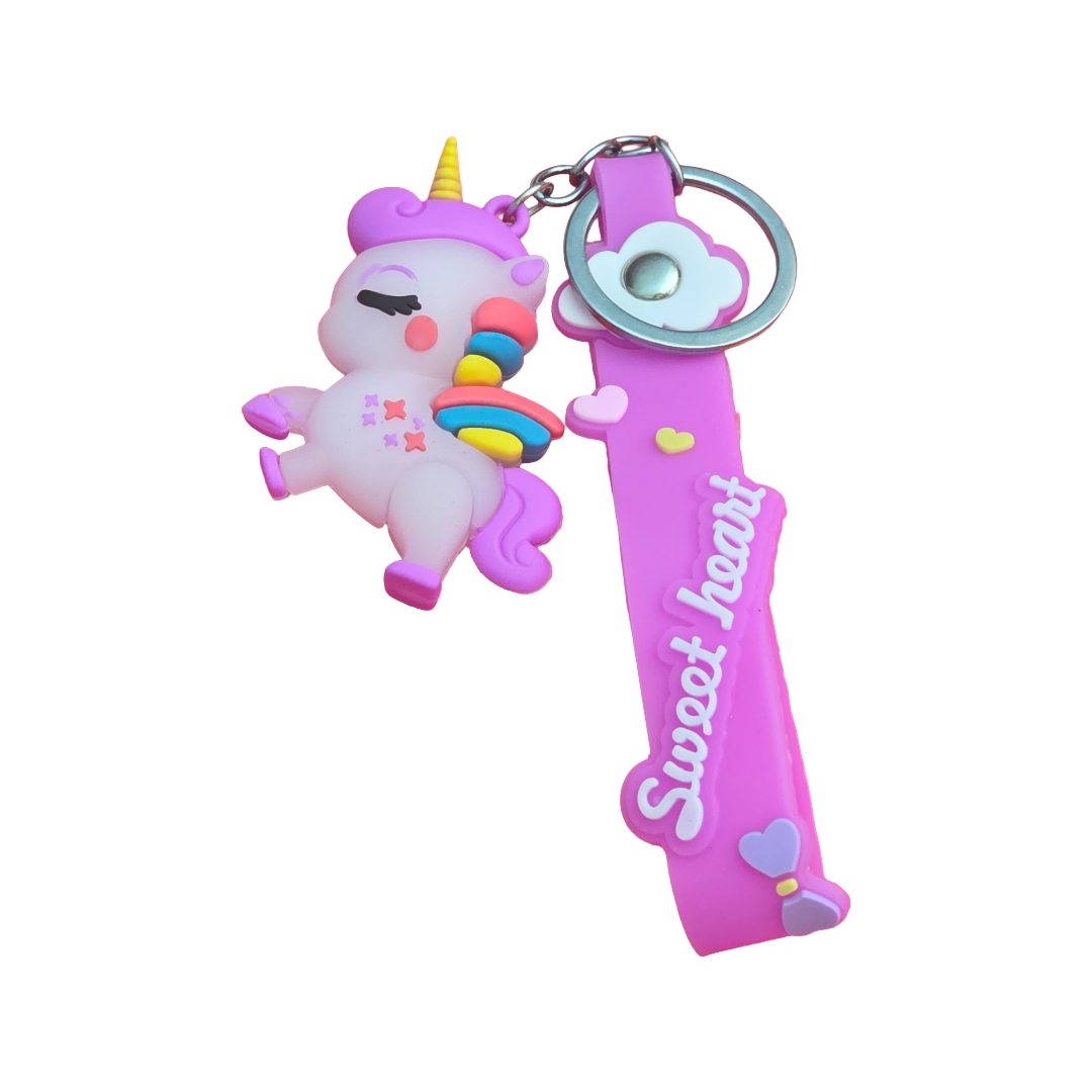Purple Unicorn Keychain