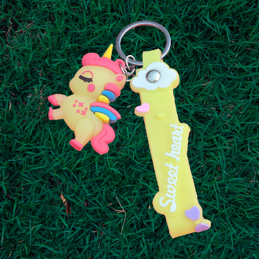 Yellow Unicorn Keychain
