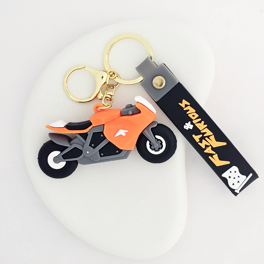 3D Silicon Bike Keychain