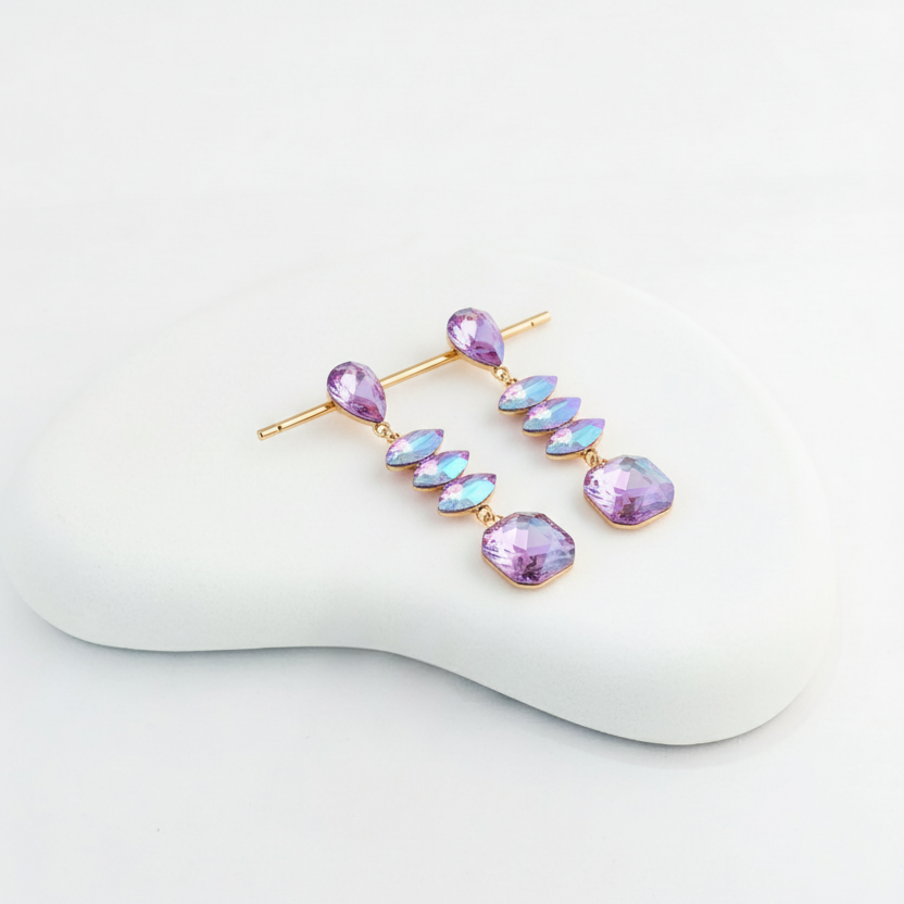 Long Rhinestone Crystal Dangle Earrings for Girls and Women