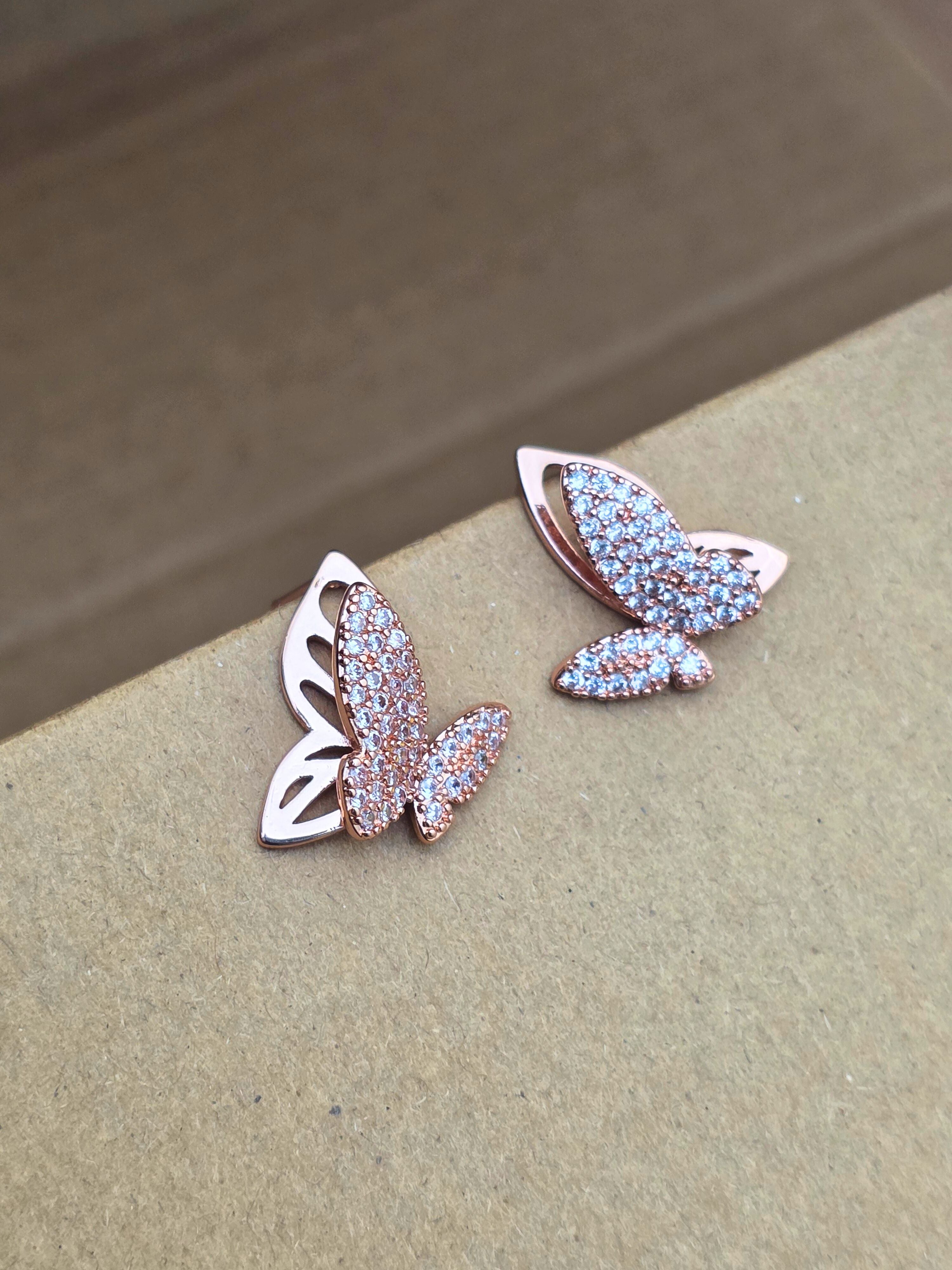 Elegant Crystal Studded Silver Earrings