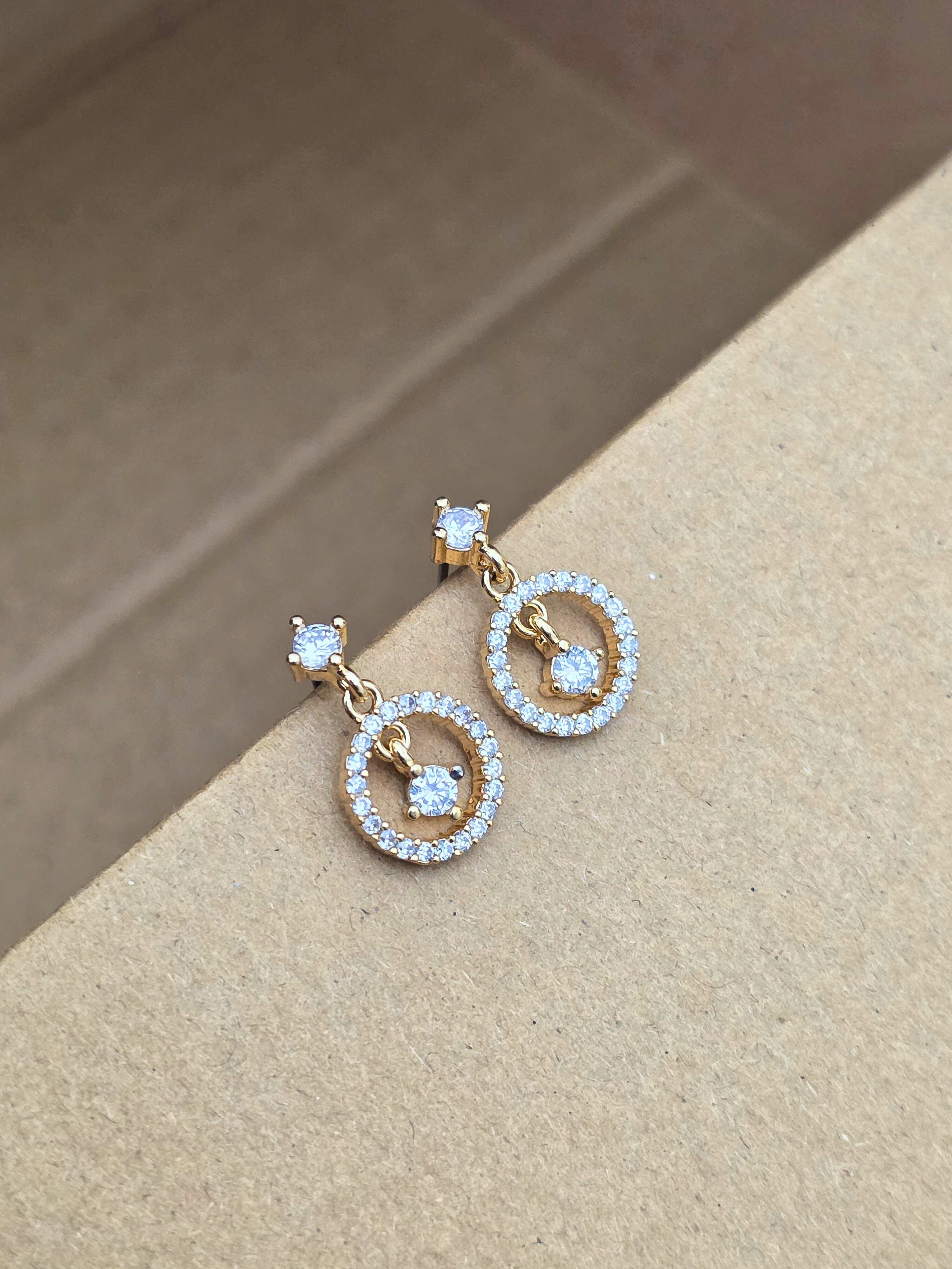 Elegant Golden Hoop Earrings with Crystal Embellishments