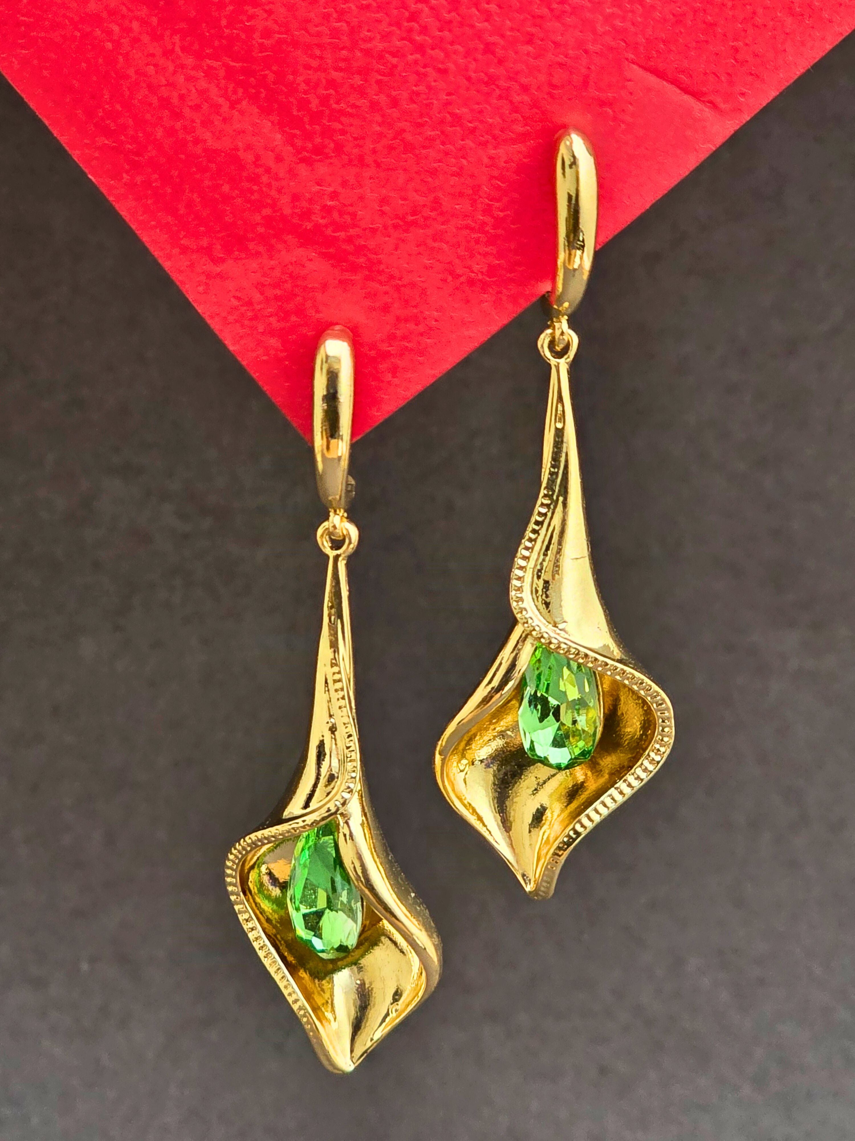 Golden Long Hanging Earrings for Party Look