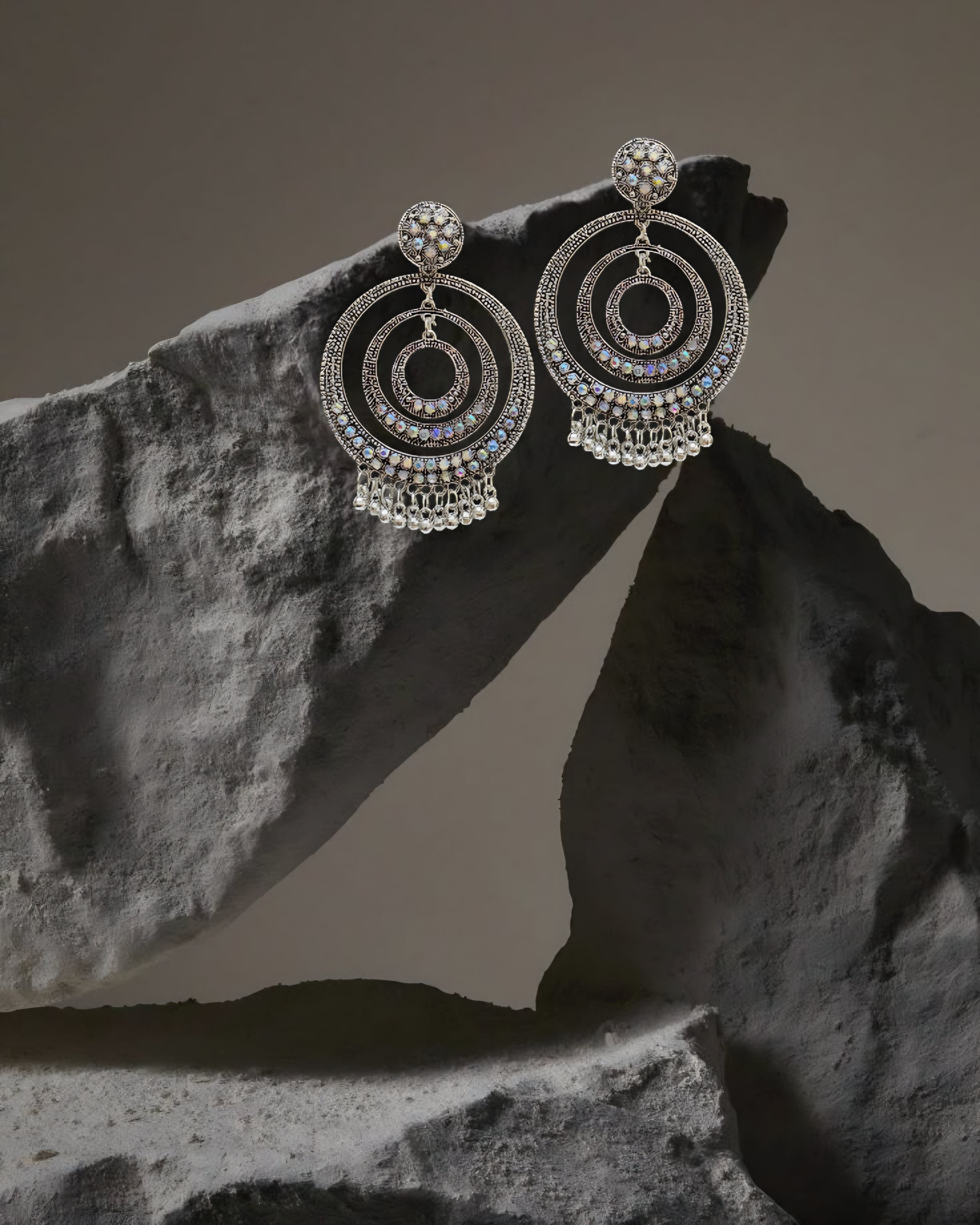 Traditional Festive Black Oxidized Big Jhumka Earrings for Girls (Alloy Chandbali Earrings)