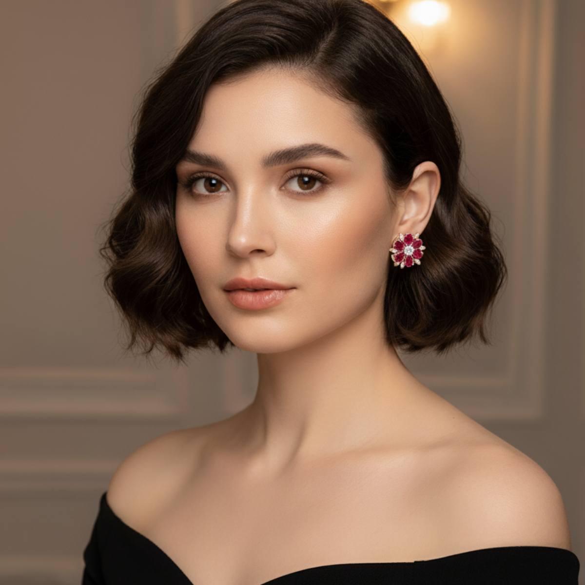 Rhinestone Crystal Stud Earrings for Girls and Women