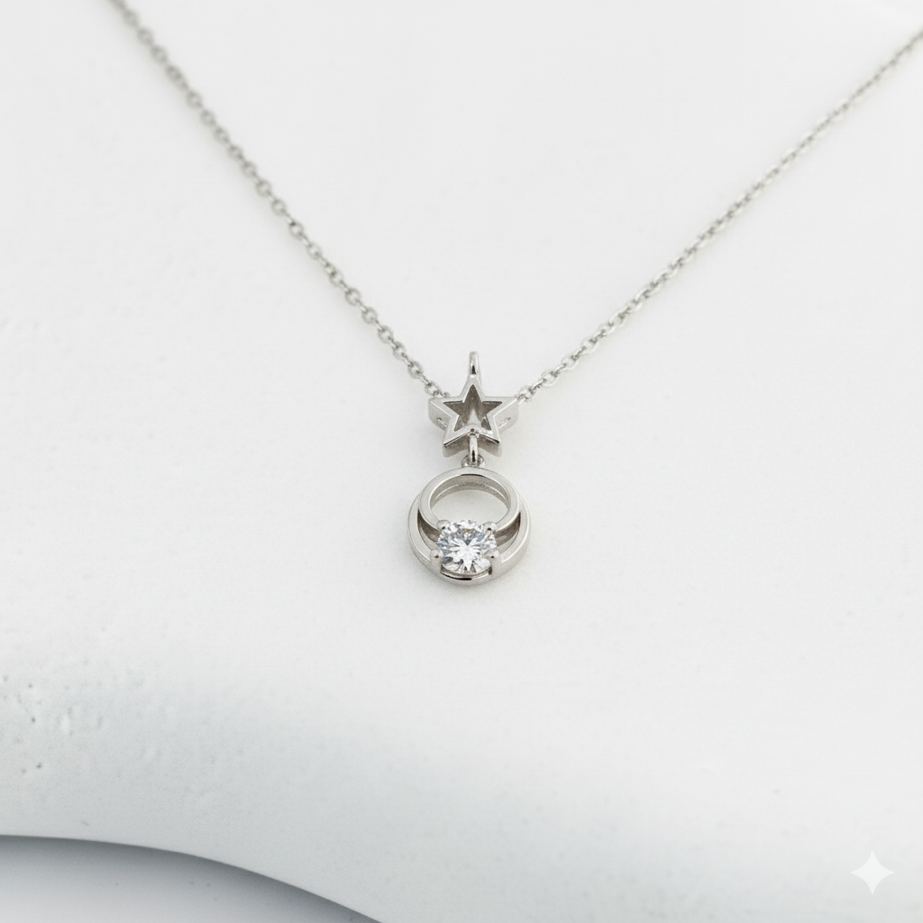 Silver Plated Diamond Chain Pendant