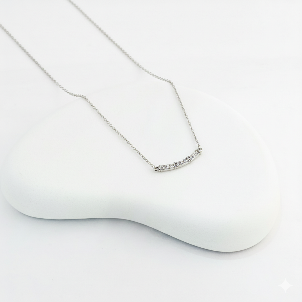 Silver Plated AD Chain Pendant