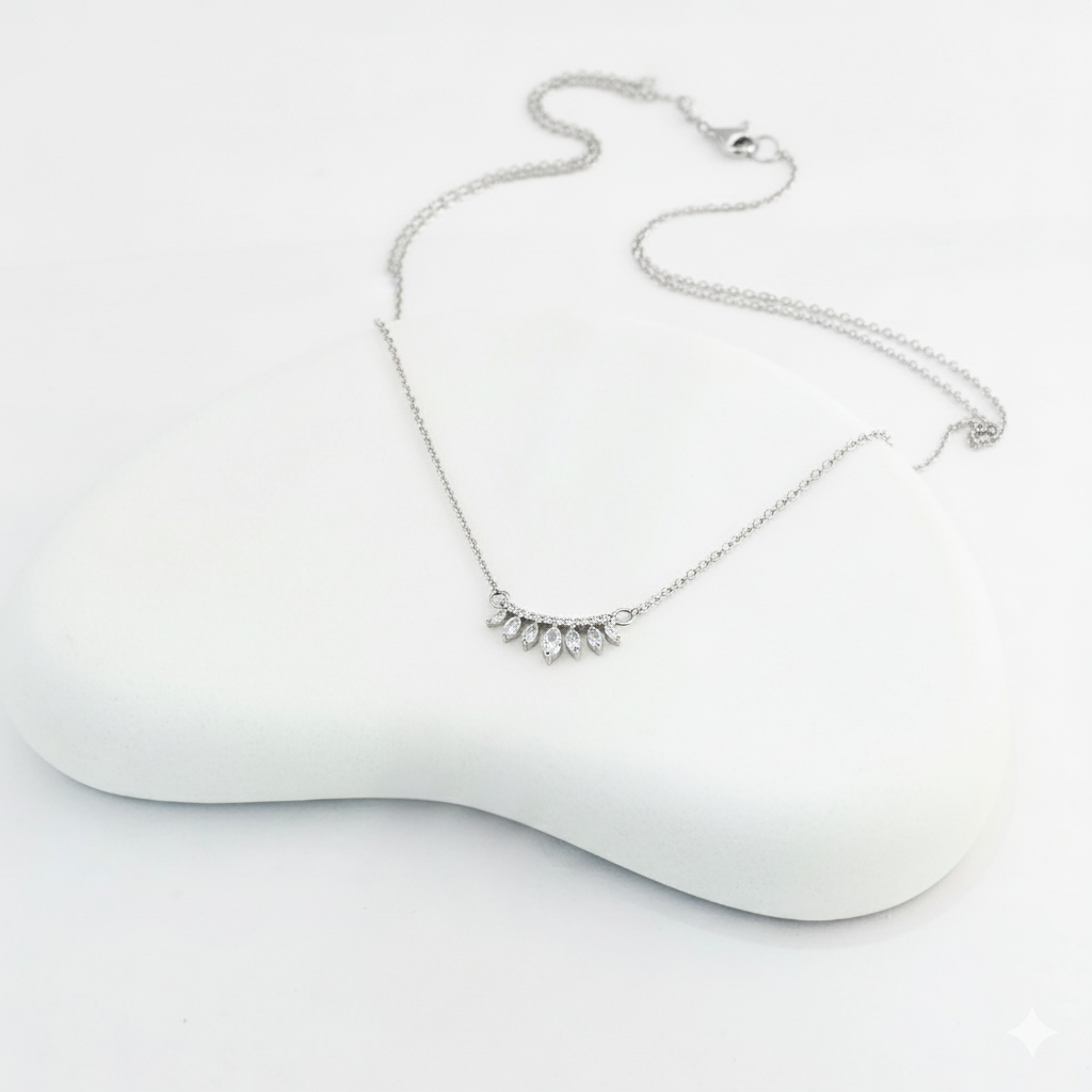Silver Plated AD Chain Pendant