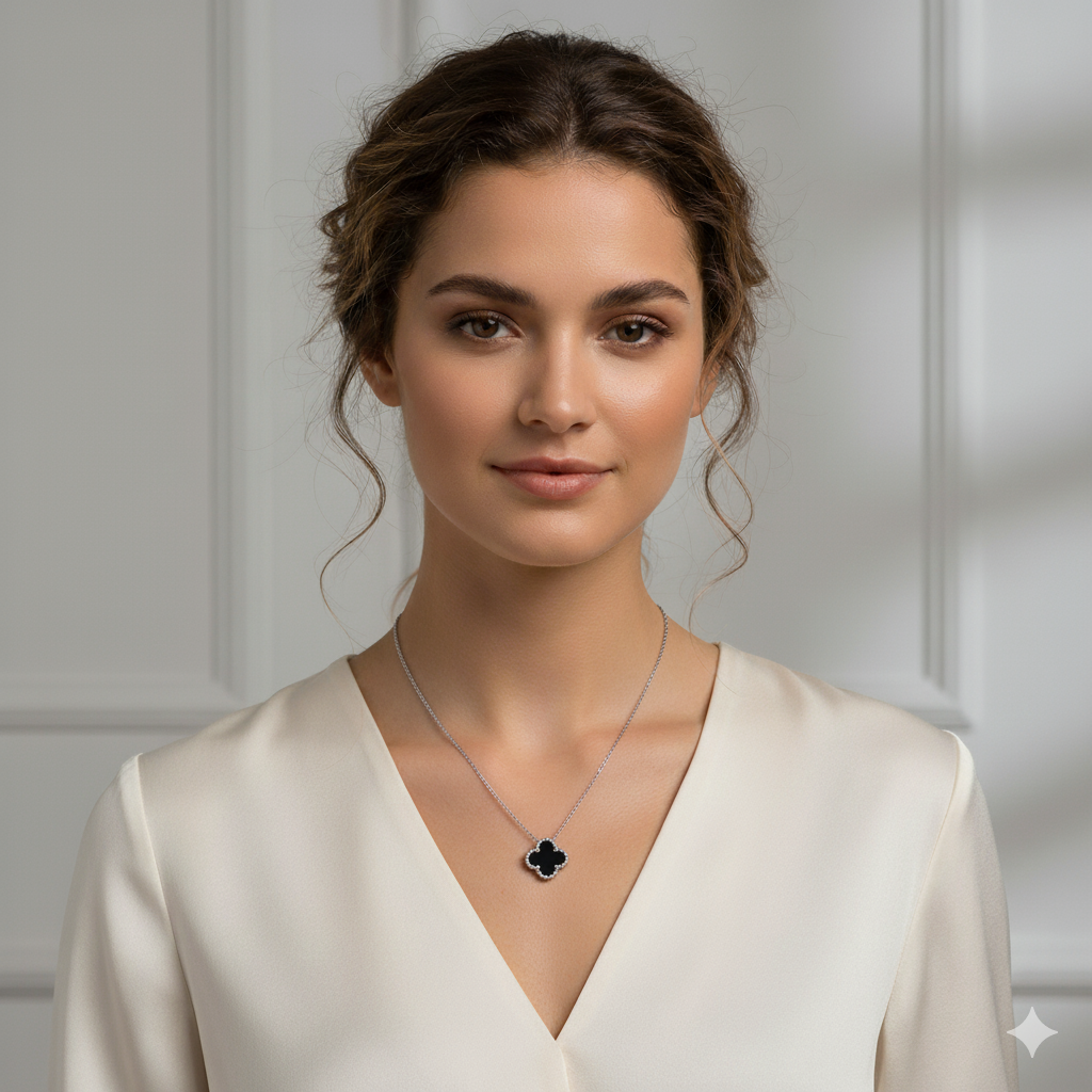 Silver Plated Clover Chain Pendant