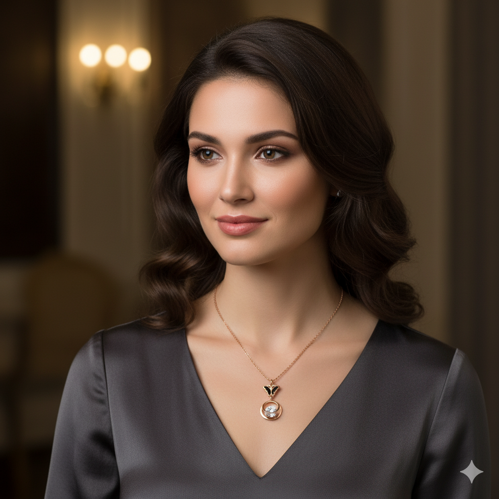 Rose Gold Butterfly AD Pendant