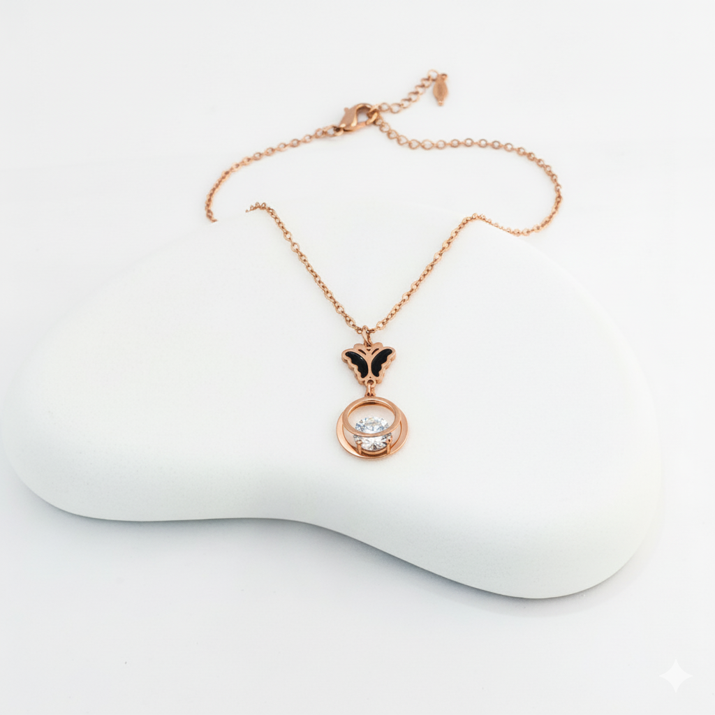 Rose Gold Butterfly AD Pendant