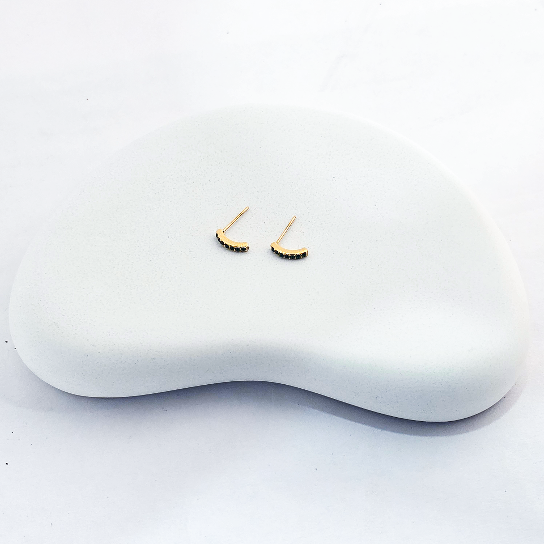 Gold Plated Anti-Tarnish Green Diamond Mini Stud Earring