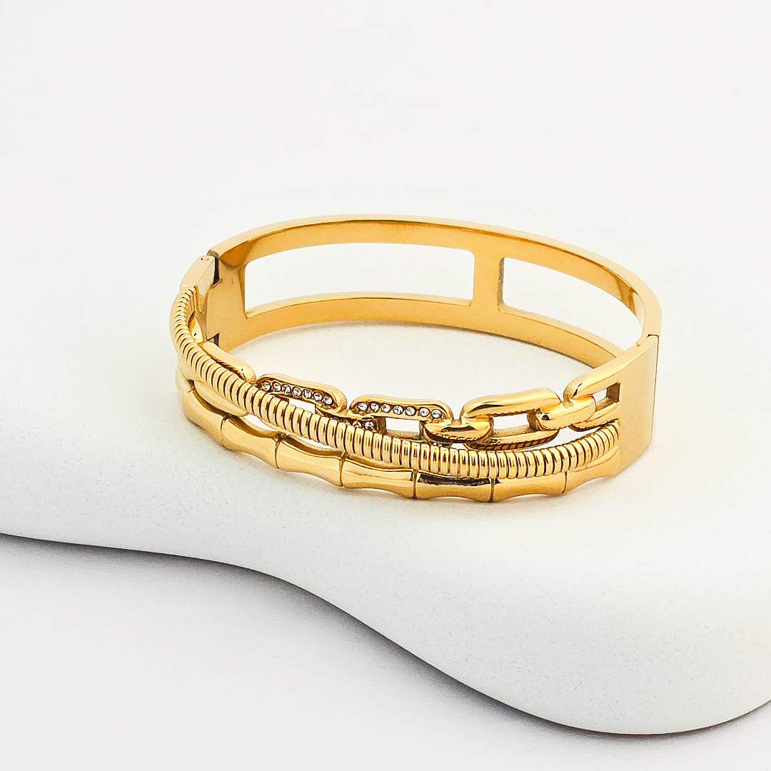 American Diamond Anti-tarnish Broad Bracelet for Women