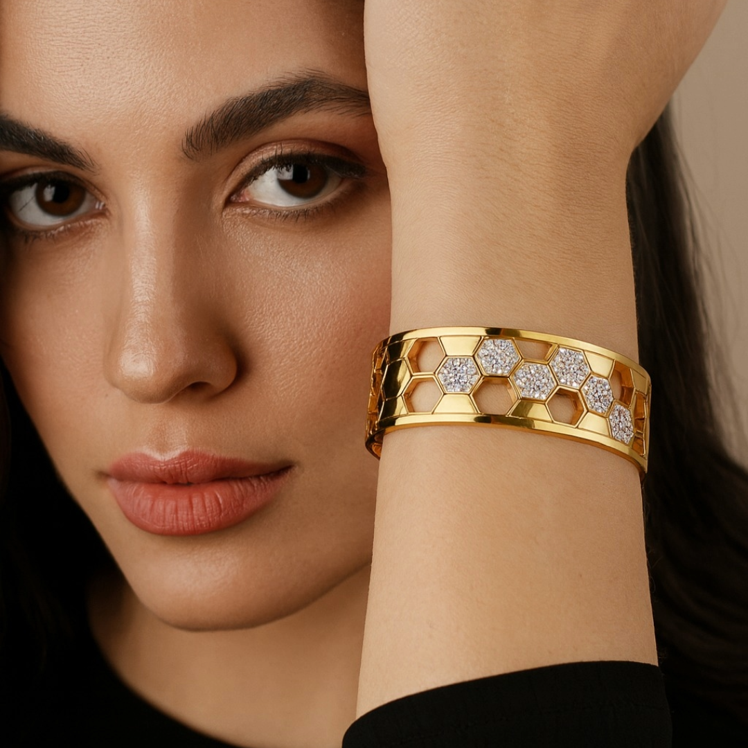 Hexa Cubic Zirconia Anti-tarnish Bracelets