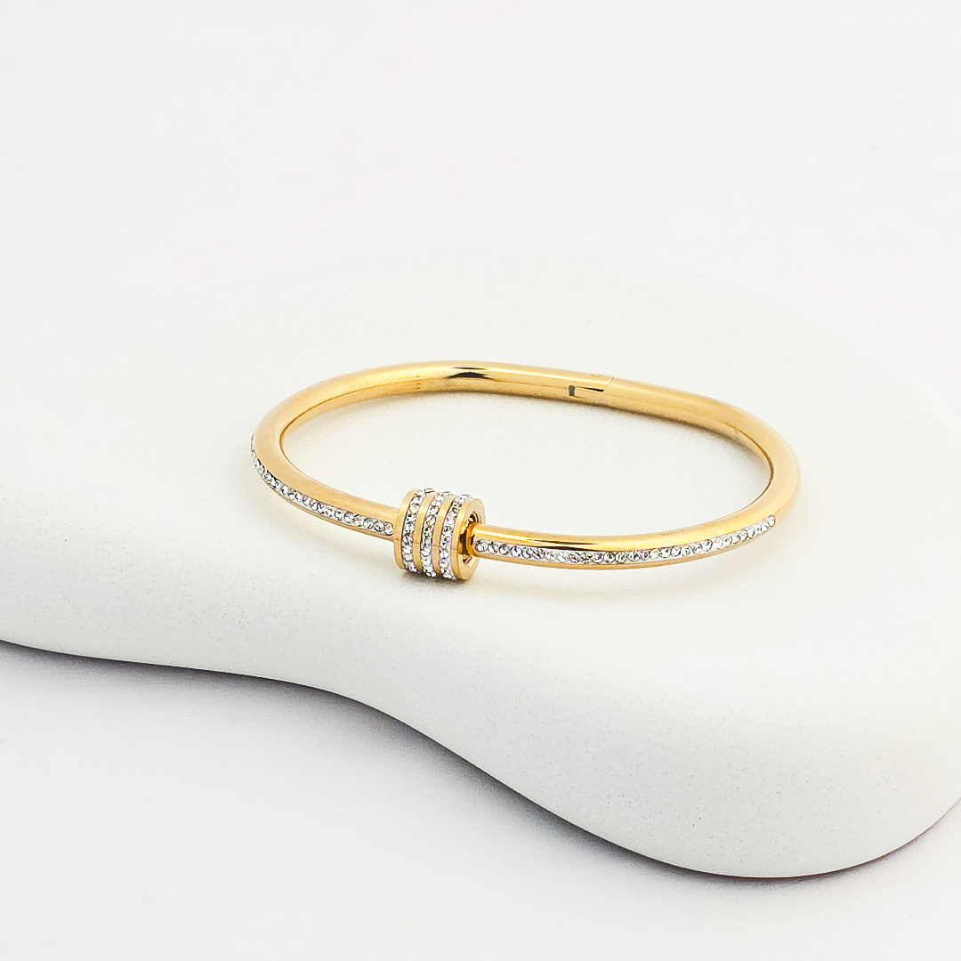 18k Gold Plated AD Bangle Bracelets for Women
