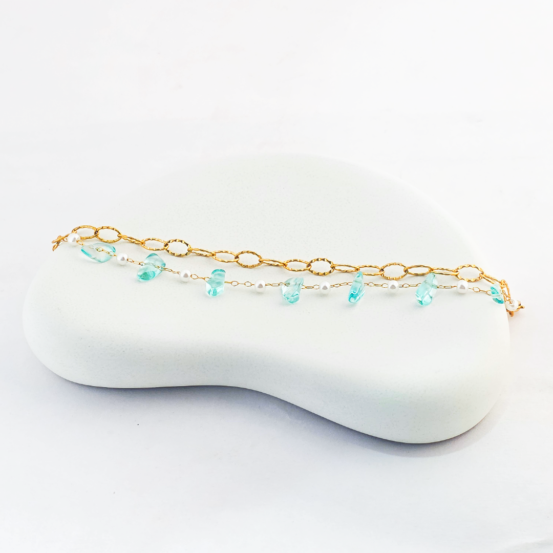 Double Chain Anti Tarnish Charm Bracelets