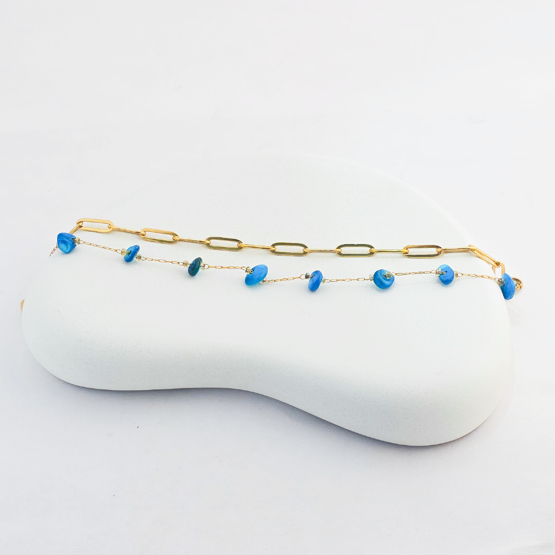 Double Chain Anti Tarnish Charm Bracelets