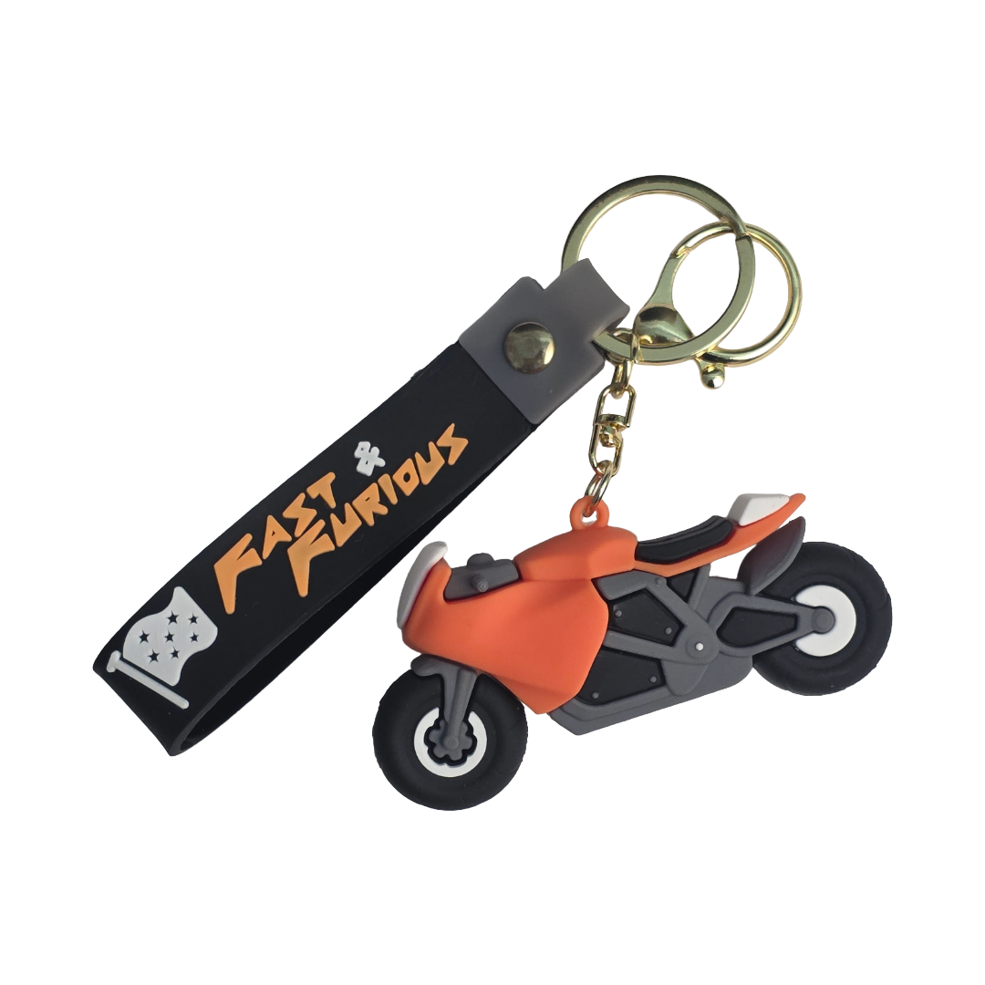 3D Silicon Bike Keychain