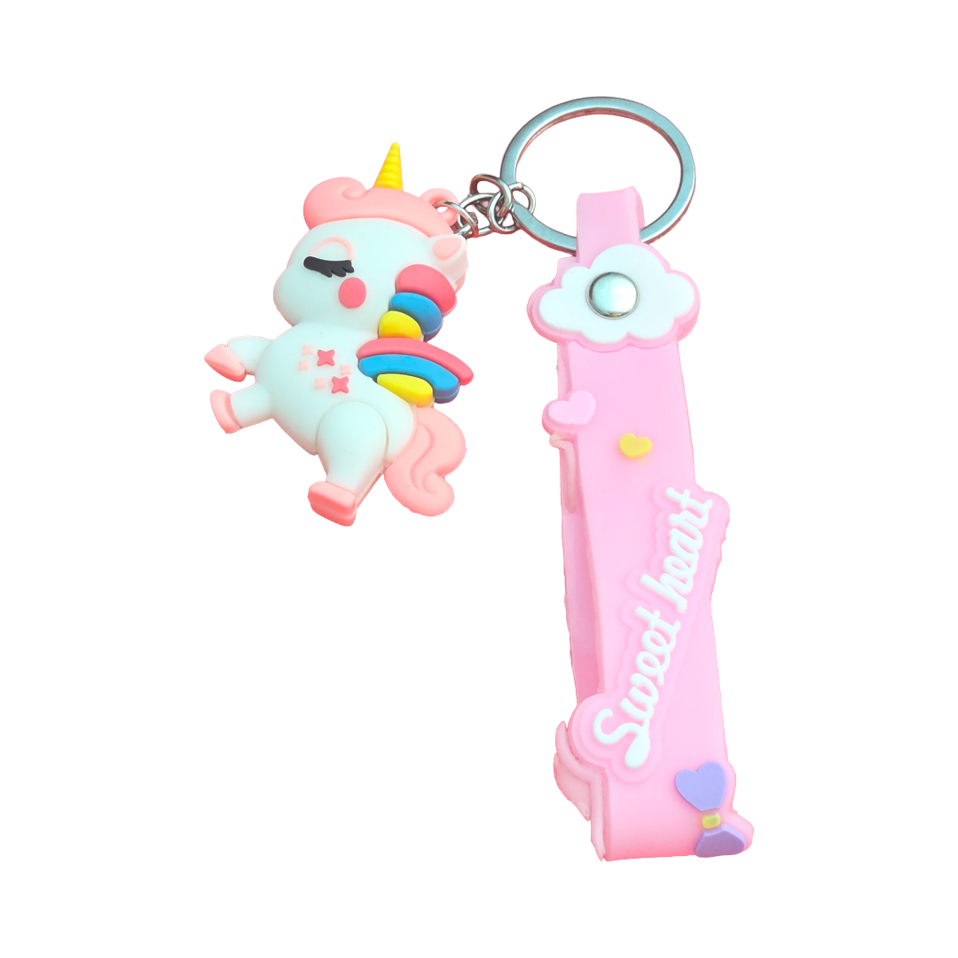 Pink Unicorn Keychain