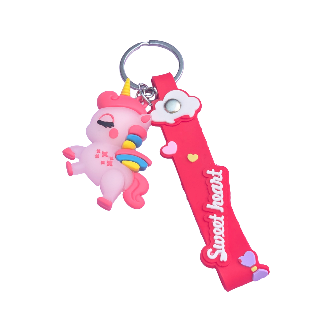 Red Unicorn Keychain
