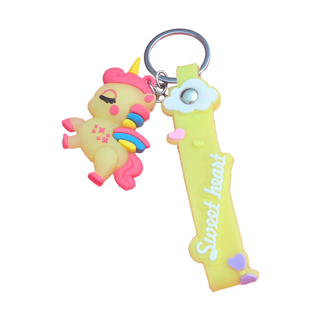 Yellow Unicorn Keychain
