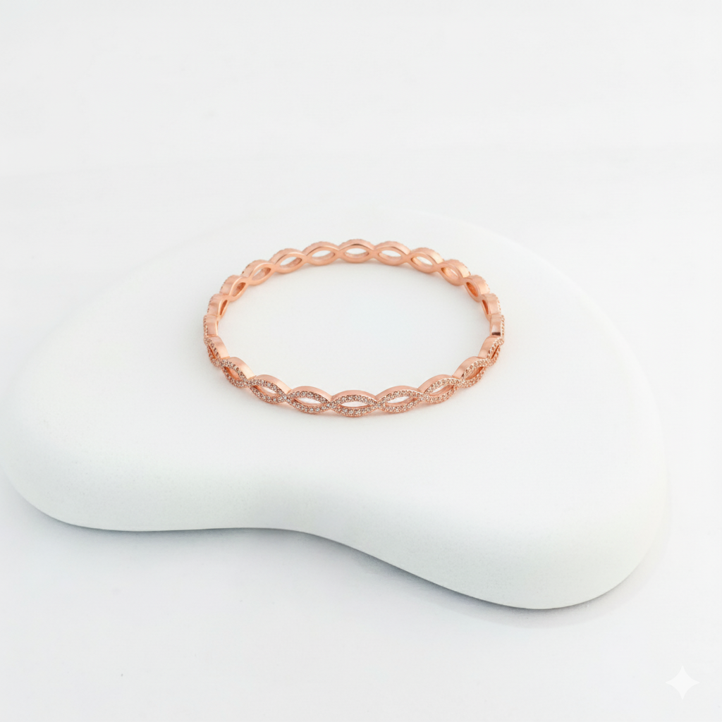 Twisted Rose Gold-Plated Textured