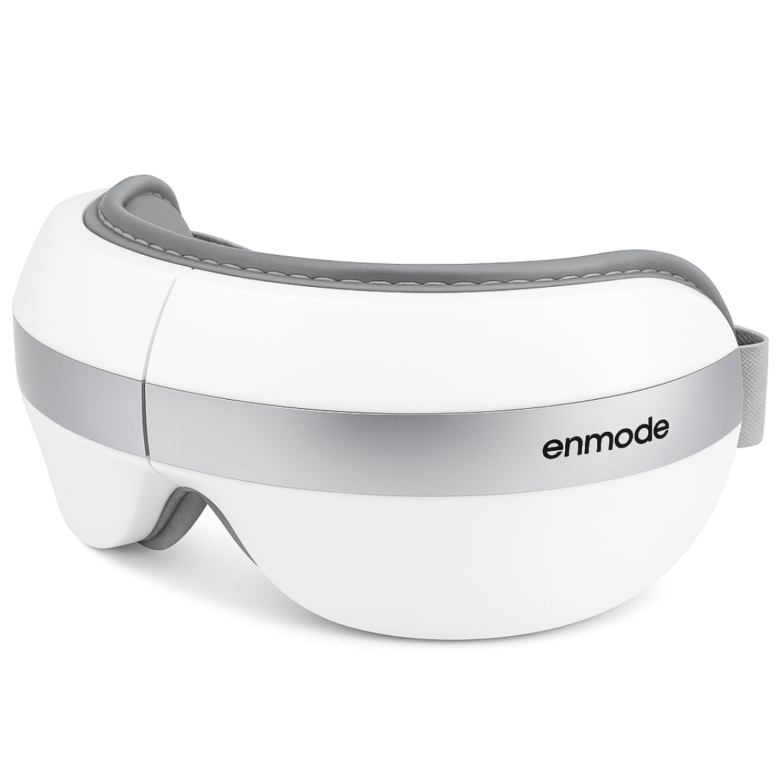 Enmode Smart Eye Massager with Heat, Air Compression & Bluetooth Music | 5 Massage Modes, Rechargeable 2200 mAh Battery, Soft PU Leather | Eye Therapy for Dark Circles, Headache Relief, Relaxation & Better Sleep (White)